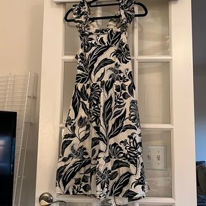 Black and cream floral dress. NEVER WORN.